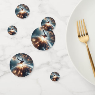 Galaktische Breakdance Explosion im tiefen Raum Konfetti