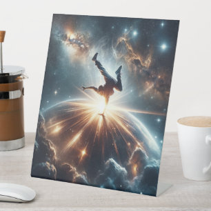 Galaktische Breakdance Explosion im tiefen Raum Sockelschild