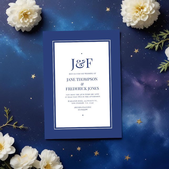 Galaktische Cobalthochzeit Einladung (Galactic Cobalt Wedding Invitation)