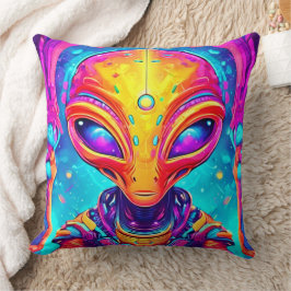 Galaktische Cyborg-Alien mit Neon Glow Kissen