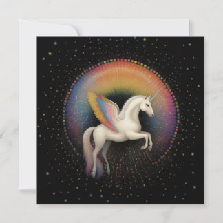 Galaktische Einhorn-Regenbogenfarben Sterne Tiefga Einladung