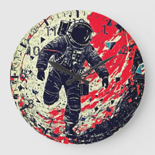 Galaktische Fragmentierung - Astronaut Große Wanduhr