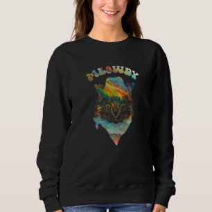 Galaktische Gefärbte Krawatte Meowdy Texas Cat Mem Sweatshirt
