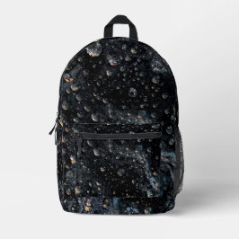 Galaktische Gemsteintropfen auf einer kosmischen L Bedruckter Rucksack