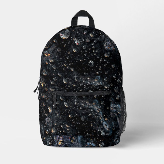 Galaktische Gemsteintropfen auf einer kosmischen L Bedruckter Rucksack (Vorderseite)