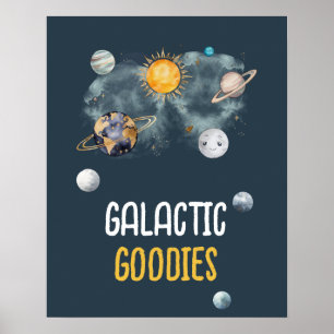 Galaktische Goodies Galaxy Weltraum Geburtstag Poster