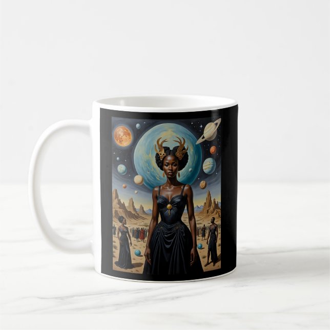 Galaktische Kaiserin Himmelsgöttin Kaffeetasse (Links)