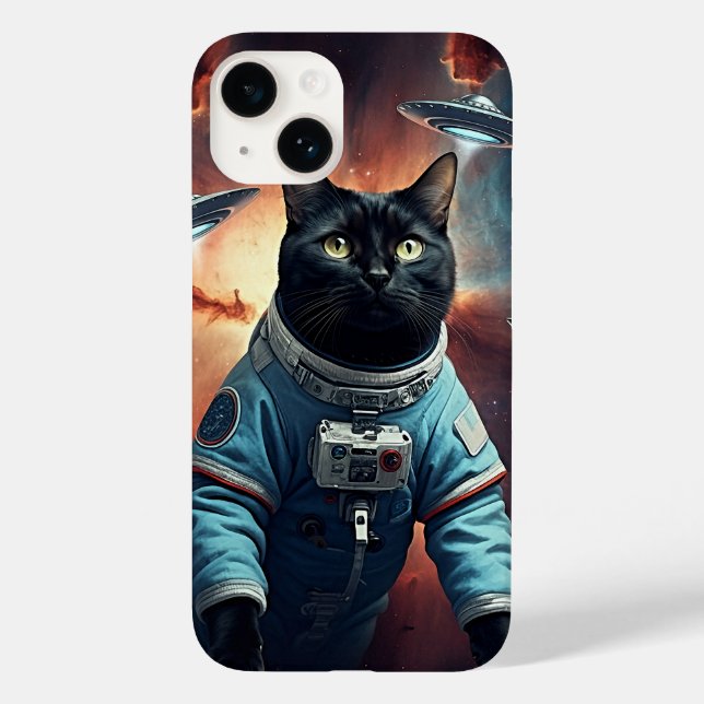 Galaktische Katzenastronautin Case-Mate iPhone Hülle (Rückseite)