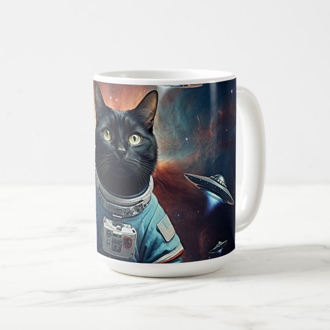 Galaktische Katzenastronautin Kaffeetasse (VorderseiteRechts)