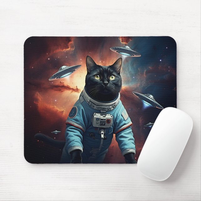Galaktische Katzenastronautin Mousepad (Mit Mouse)