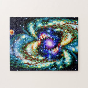 Galaktische lila-blaue Explosionsraumskyscape Puzzle