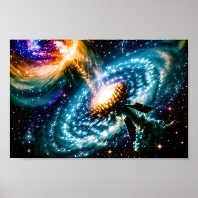 Galaktische Planetenkräfte kollidieren und implodi Poster (Vorne)