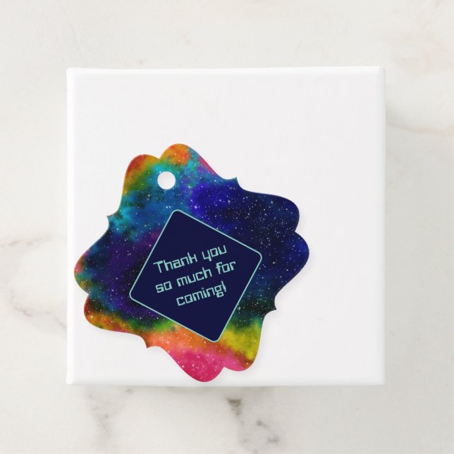 Galaktische SCI-Fi-Hochzeit Geschenkanhänger (Beispiel)