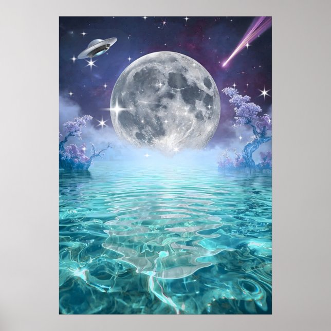 Galaktische Spiegelung Poster (Vorne)