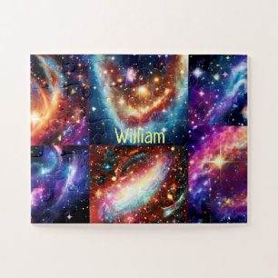 Galaktische Sterne und Weltraumspass mit Namen Puzzle