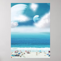 Galaktische Strand-Surrealismus-Foto Bild