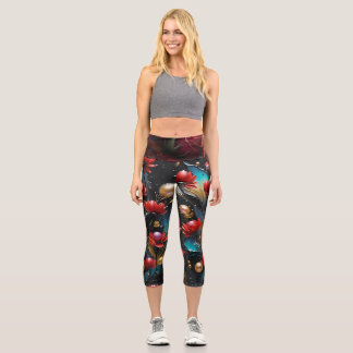 Galaktische Träume Leggings: Kosmischer Komfort Capri Leggings