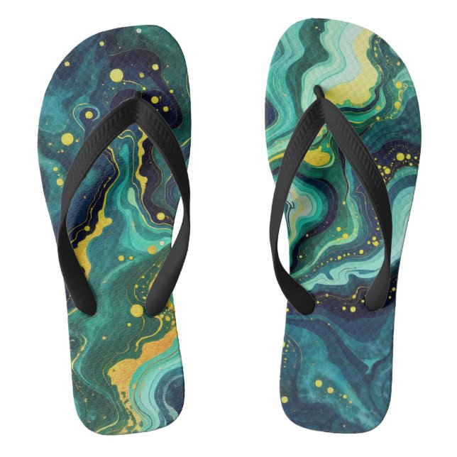 Galaktische Wirbel in lebendigen Farben 2 Flip Flops (Fußbett)