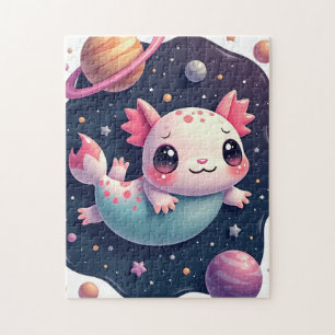 Galaktischer Axolotl Kawaii Weltraum Aufkleber Nie Puzzle