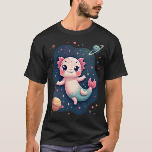 Galaktischer Axolotl Weltraum Kawaii Süßer Axolotl T-Shirt