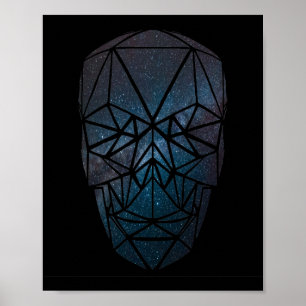 Galaktischer geometrischer Schädel Poster