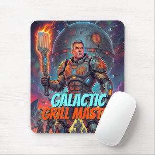 Galaktischer Grillmeister Lustiger Sci-Fi-Pop-Art- Mousepad