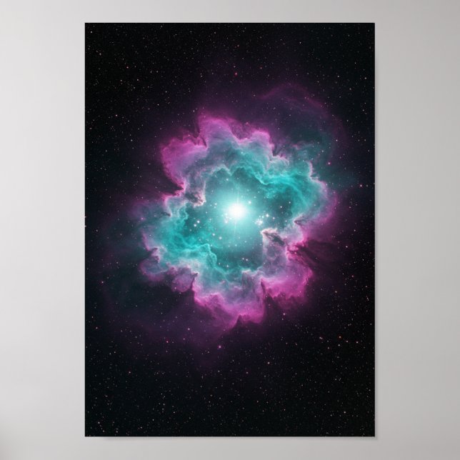 Galaktischer Nebel Weltraum Druck Poster (Vorne)
