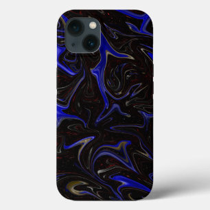 "Galaktischer Swirl: Der blaue und schwarze Marmor Case-Mate iPhone Hülle