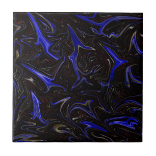 "Galaktischer Swirl: Der blaue und schwarze Marmor Fliese