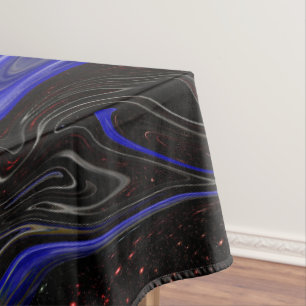 "Galaktischer Swirl: Der blaue und schwarze Marmor Tischdecke
