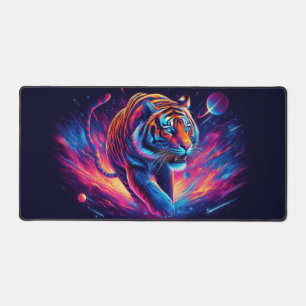 Galaktischer Tiger, Augen fangende Neontiere Schreibtischunterlage