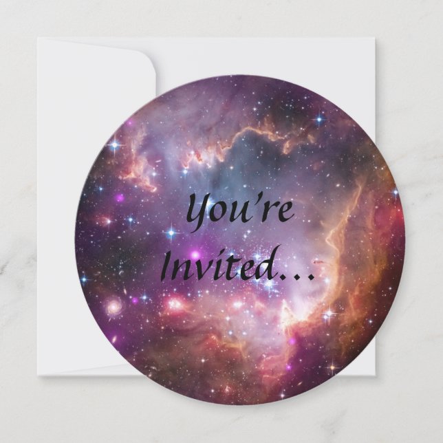 Galaktisches Äußeres Lila Nebulat Einladung (Vorderseite)