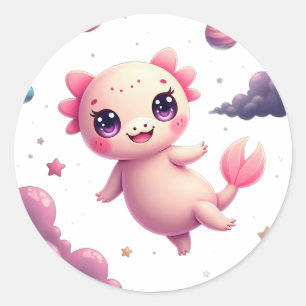 Galaktisches Axolotl Weltraum Kawaii Aufkleber T-S