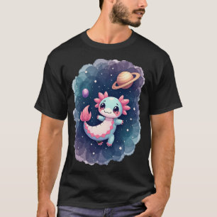 Galaktisches Axolotl-Weltraumabenteuer Cute Kawaii T-Shirt