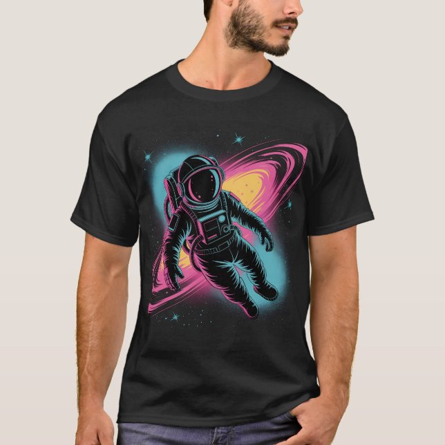 Galaktisches Blut - Astronaut entdecken Alien Flor T-Shirt (Vorderseite)