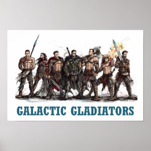 Galaktisches Gladiator-Plakat Poster