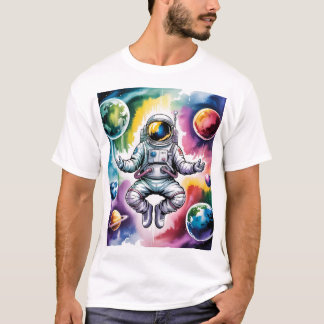 Galaktisches Gleichgewicht - Astronaut und das Uni T-Shirt