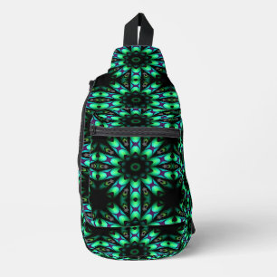 Galaktisches Glührad Aqua Crossbody Bag