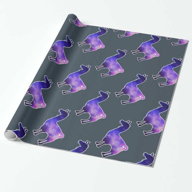 Galaktisches Lama-Packpapier Geschenkpapier (Ungerollt)