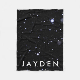 Galaktisches Raum- und Sternmuster mit Namen Fleecedecke