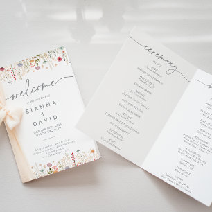 Galant Multicolor-Wildblume geflochtene Hochzeit Programm