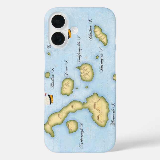 Galapagos Archipel Karte mit Britischen Schiffen Case-Mate iPhone Hülle (Rückseite)