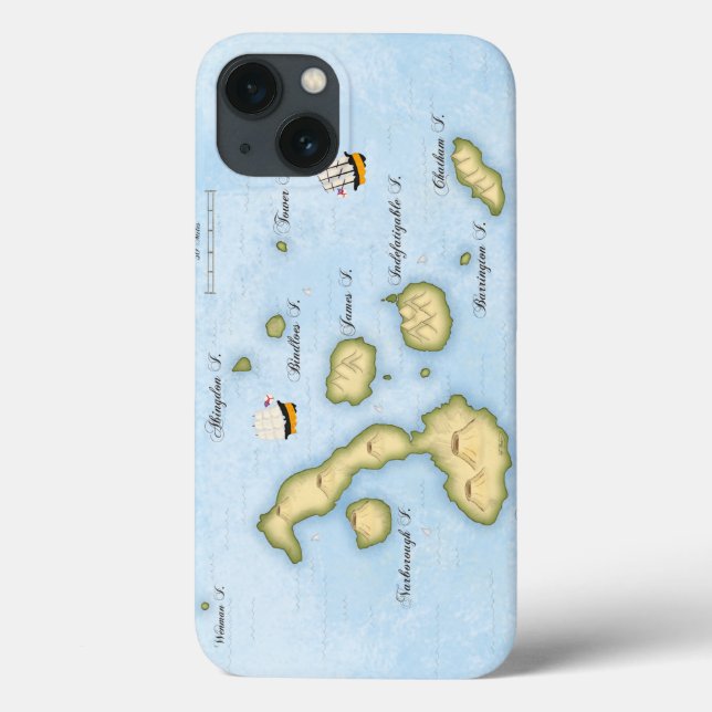 Galapagos Archipel Schöne Karte mit Schiffen Case-Mate iPhone Hülle (Rückseite)