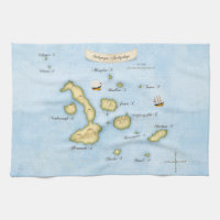 Galapagos Archipel Schöne Karte mit Schiffen