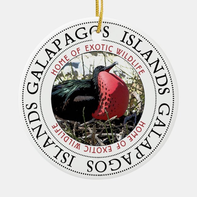 Galapagos-Inseln Großer Frigobird Keramik Ornament (Vorne)