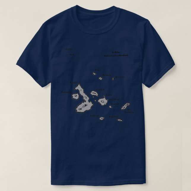 Galapagos-Inseln-Karte T-Shirt (Design vorne)
