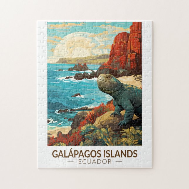 Galapagos Inseln Reisen Art Vintag Puzzle (Vertikal)