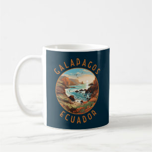Galapagos-Inseln Retro-Distressiver Kreis Kaffeetasse