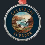 Galapagos-Inseln Retro-Distressiver Kreis Ornament Aus Metall<br><div class="desc">Galápagos Inseln im Stil der Vektorkunst. Die Galápagos Inseln sind ein vulkanischer Archipel im Pazifik. Es gilt als eines der weltweit führenden Reiseziele für Wildtiere.</div>
