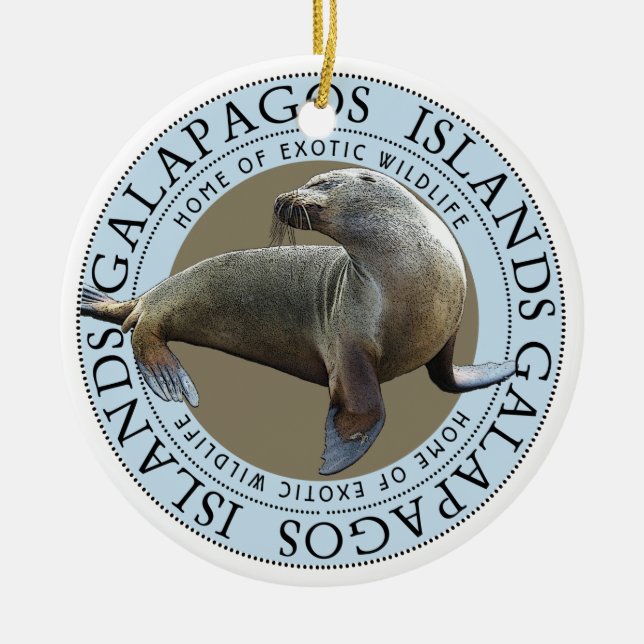 Galapagos Inseln Sea Lion Weihnachten Keramik Ornament (Vorne)